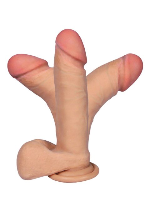 Dildo z kręgosłupem zginane przyssawka jądra 20cm