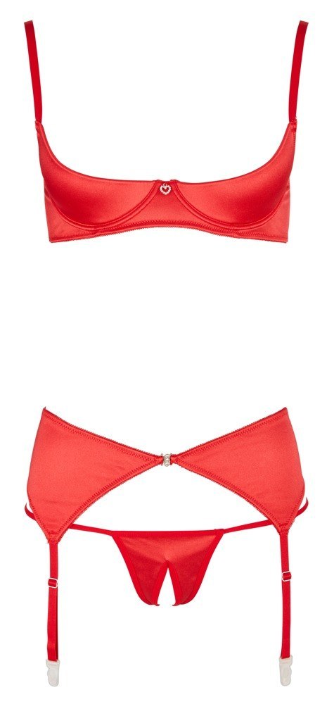 Shelf Bra Set red 85B/L