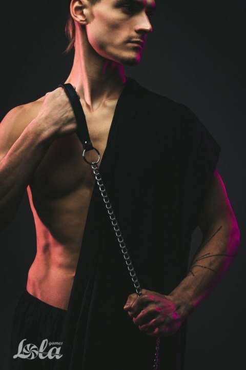 Obroża ze smyczą łańcuszkiem stalowym bondage bdsm