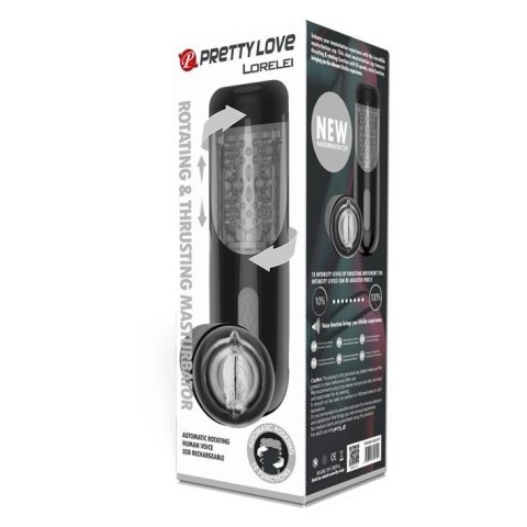 Masturbator sztuczna pochwa rotacja posuw dźwięki