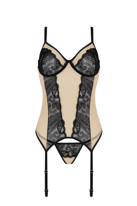 Bielizna-DAISY CORSET beige L/XL