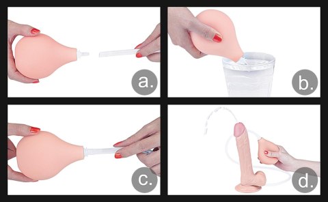 Gumowe dildo pompowane penis wytrysk przyssawka