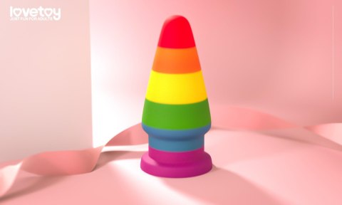 Tęczowa zatyczka analna korek elastyczny 15 cm
