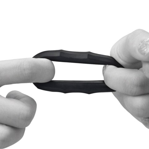 Czarny pierścień stymulujący penisa rozciągliwy