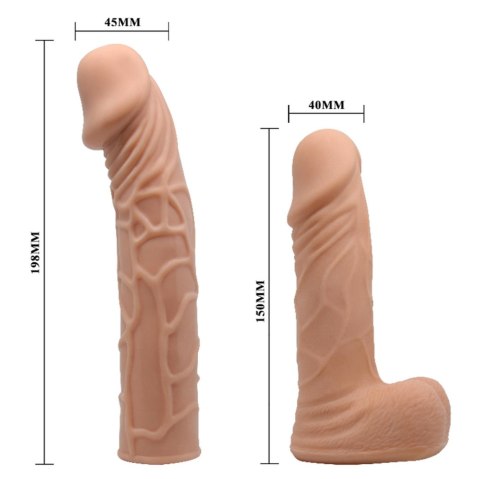 Strap-on na szelkach z dwoma żylastymi penisami