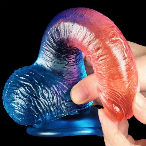 Dwukolorowe silikonowe dildo gumowe z przyssawką