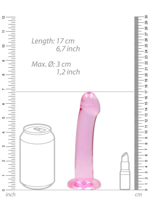 Dildo różowe gładkie z mocną przyssawką 18 cm