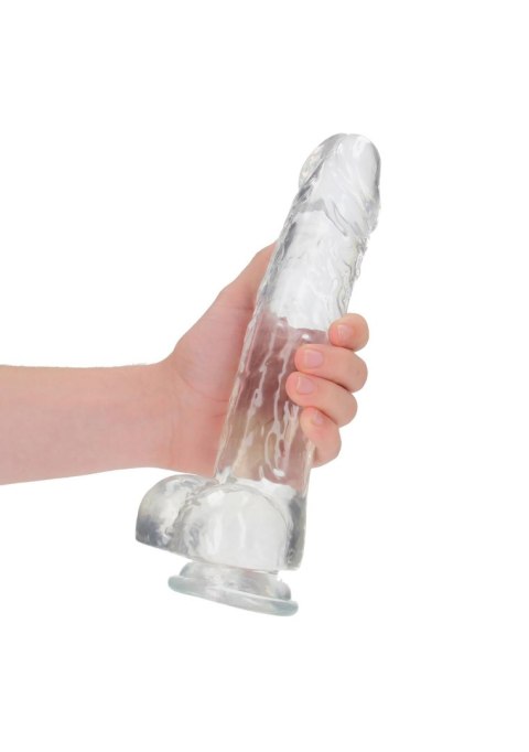 Duży przezroczysty żylasty penis grube dildo 24 cm
