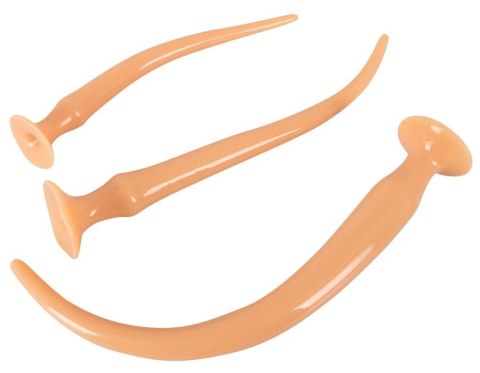 Zestaw 3 korki analne z przyssawką długie 30-49cm