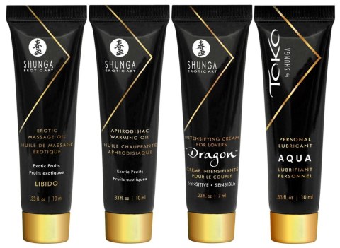 Zestaw świeca olejek żel do masażu Shunga exotic