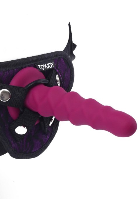 Dildo do uprzęży strap-on żebrowane erotyka 15cm