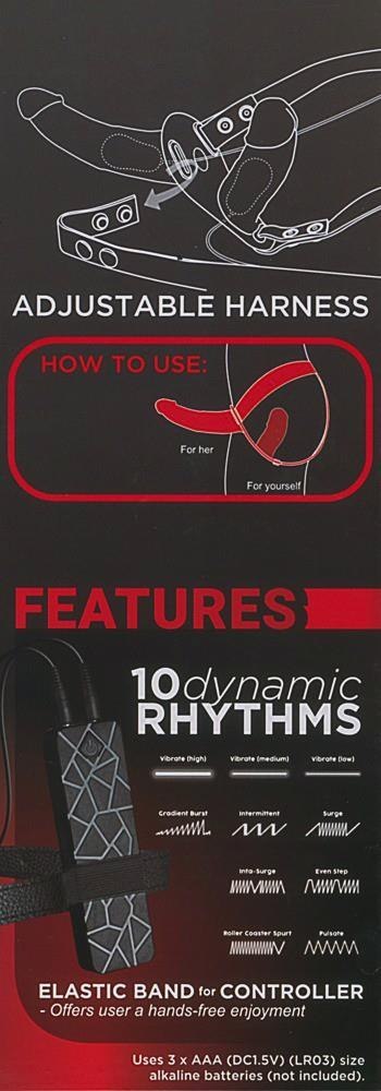 Realistyczny strapon wibrujący podwójny 10tryb 17c