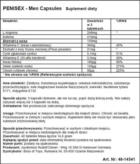 Tabletki powiększające penisa erekcję potencję 40