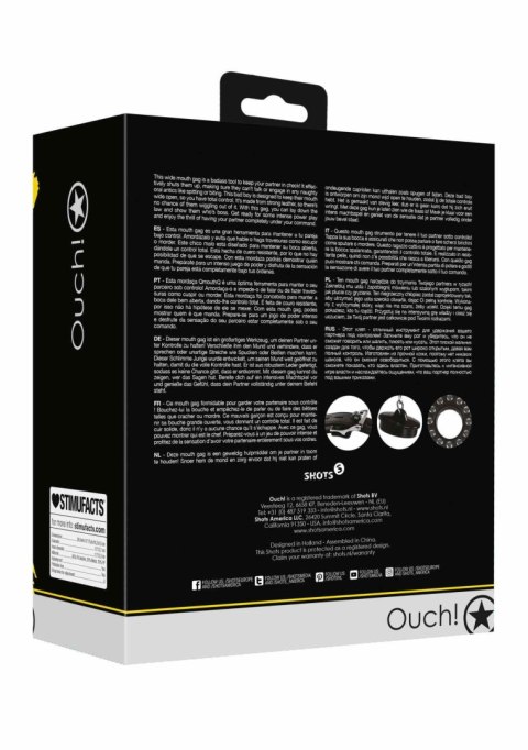 SKÓRZANY CZARNY KNEBEL Z CWIEKAMI I OTWOREM Z ZATYCZKĄ BDSM OSTRY SEX