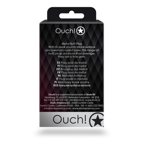 ZATYCZKA CZARNY PLUG ANALNY KOREK METALOWY Z DIAMENTEM 7 CM