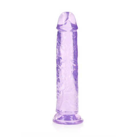 Żelowe fioletowe dildo z przyssawką waginalne i analne 22 cm