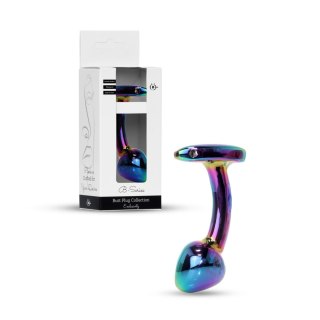 Metalowy plug analny Jewellery Multicolour Curved rozmiar S