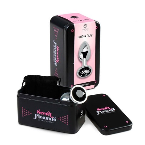 BLACK JEWELLED METAL BUTT PLUG