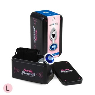 BLUE JEWELLED METAL BUTT PLUG