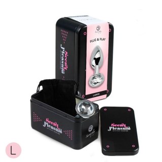 CLEAR CRYSTAL JEWELLED METAL BUTT PLUG