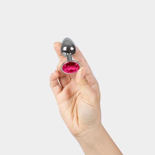 FUCHSIA JEWELLED METAL BUTT PLUG