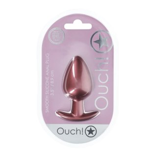 Smooth Silicone Anal Plug - Large - 3.5" / 8,9 cm - Rose Gold