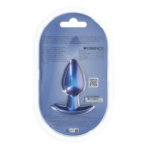 Smooth Silicone Anal Plug - Medium - 3.1 / 7,9 cm - Metallic Blue