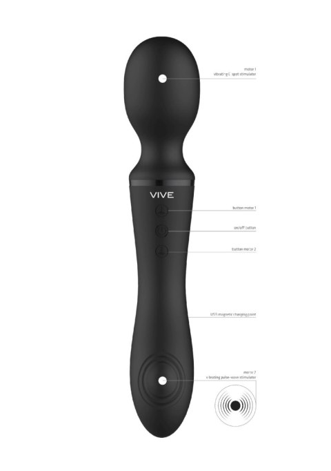 Wibrator Różdżka - Wand & Vibrator - Black