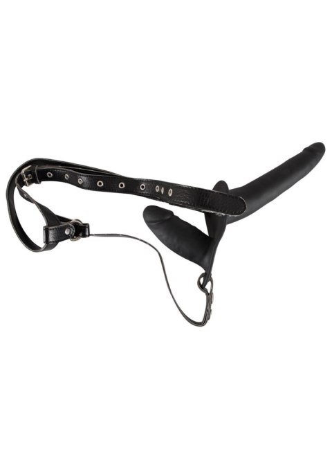 Podwójny penis dildo członek strap on uprząż sex