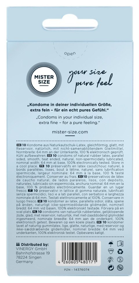 Mister Size 64mm pack of 10