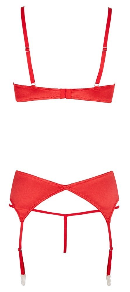 Shelf Bra Set red 80B/M