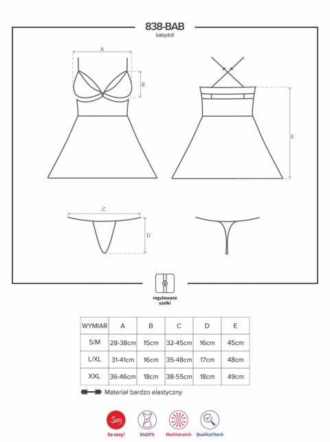Czerwony komplet koszulka stringi obsessive l/xl