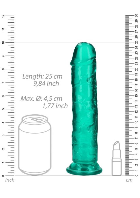 Żelowe zielone dildo z przyssawką waginalne i analne 25 cm