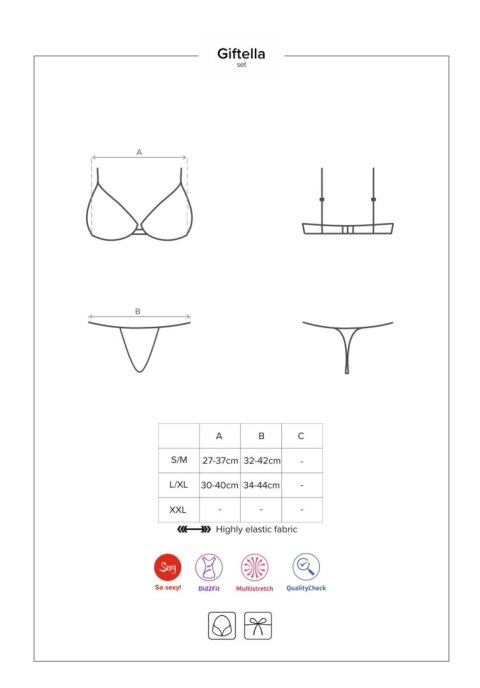 Czerwony komplet biustonosz stringi giftella s/m