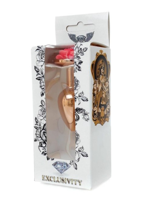 Korek analny różowa róża zatyczka ze stali 7cm