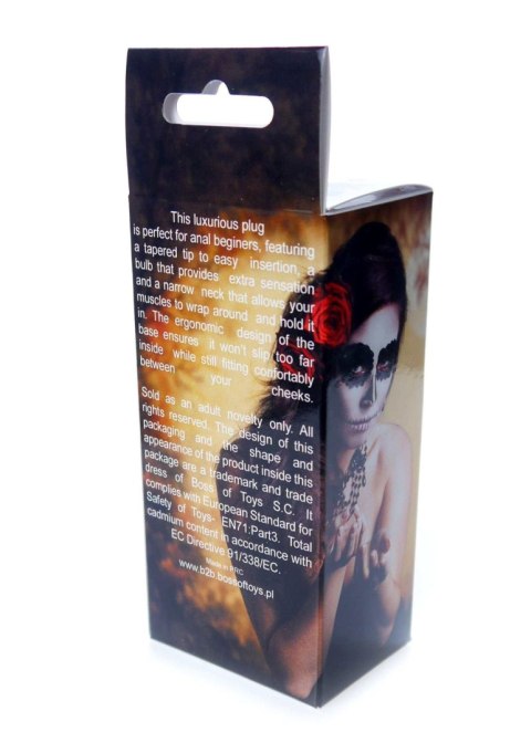 Korek analny różowa róża zatyczka ze stali 7cm