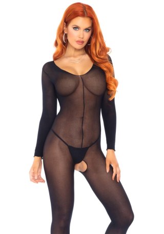 Bielizna-SHEER LONG SLEEVES BODYSTOCKING OS