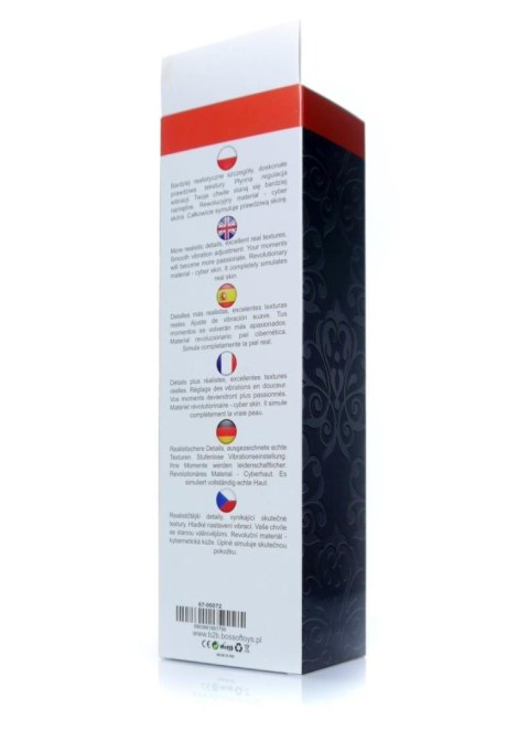 Wibrator czarny z cyberskóry naturalny penis