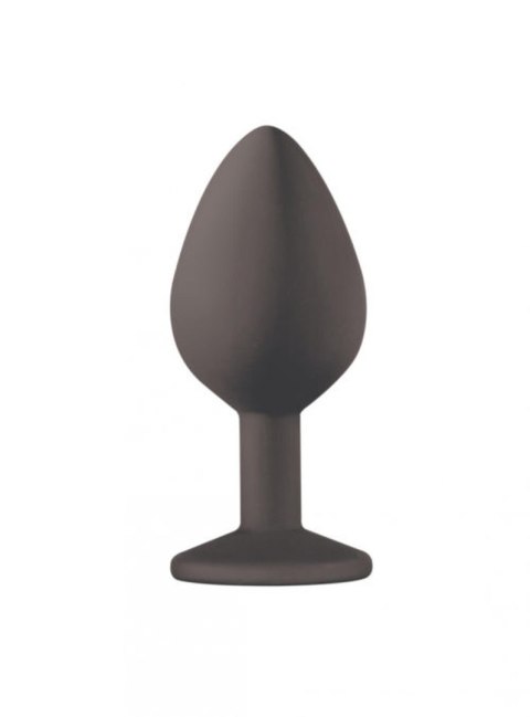 Silikonowy korek analny z kamieniem ozdobnym 8cm